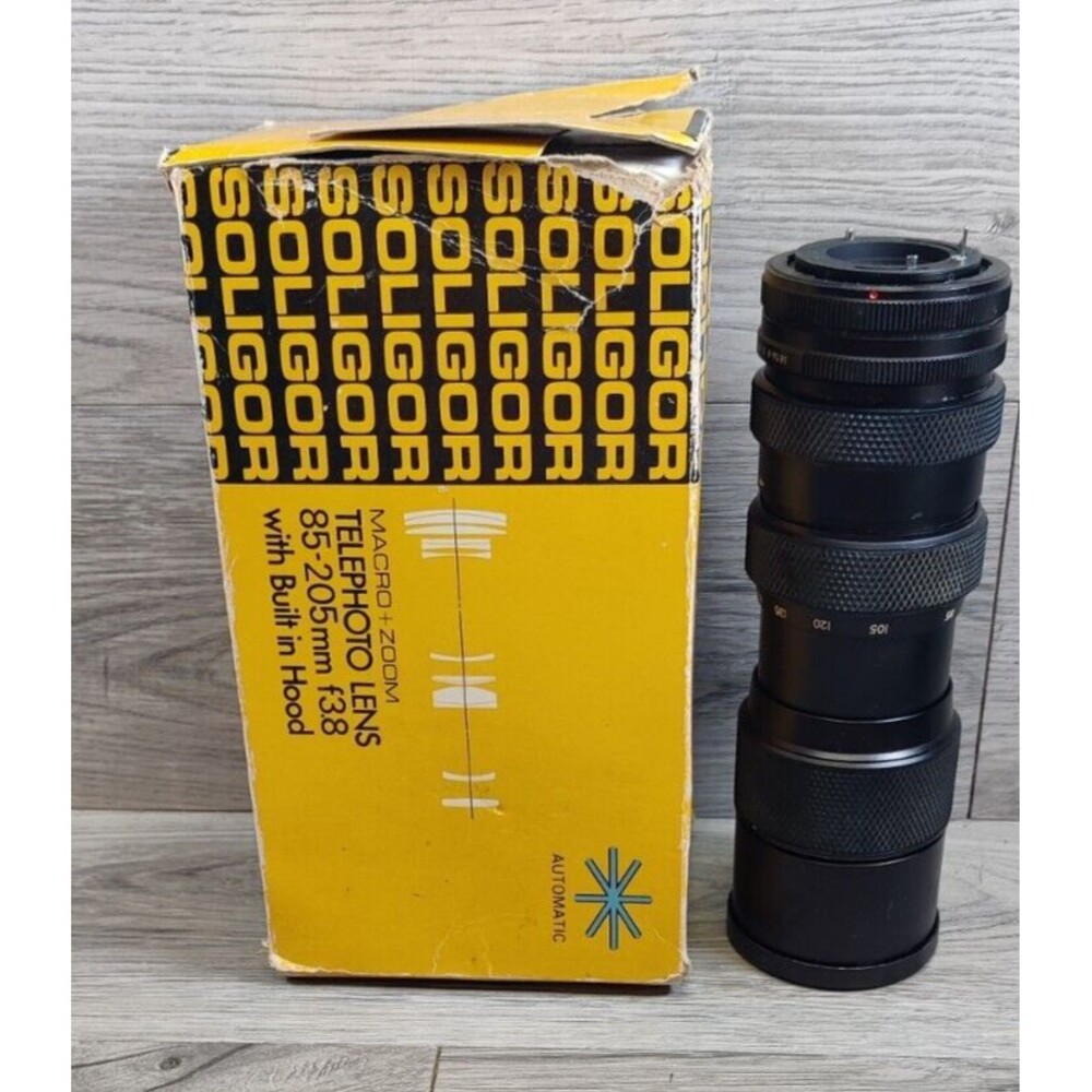 Vintage Soligor 85-205mm f3.8 Zoom Lens Canon FD Mount w/ Original Box PARTS